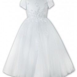 Sarah Louise SS26 090044AA Girls White Ankle Length Communion Dress
