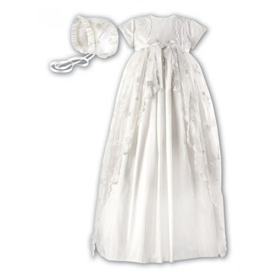 Sarah Louise SS26 001133AASP Girls Ivory Ceremonial Christening Dress