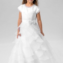 Sarah Louise White Ceremonial Ankle Length Dress 090071