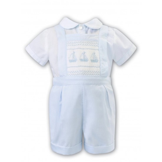 sarah louise pale blue dungaree set