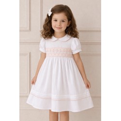 Sarah Louise white/peach dress