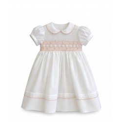 Sarah Louise white/peach dress