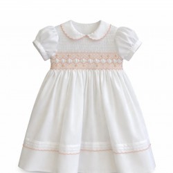 Sarah Louise white/peach dress