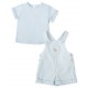 Tutto Piccolo SS26 Boys Porcelain T-shirt and Dungaree set 2770S26