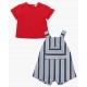 Tutto Piccolo SS26 Boys Porcelain T-shirt and Dungaree set 1771S26