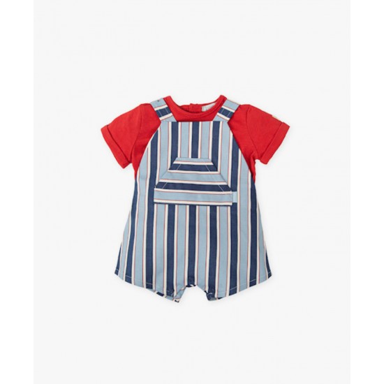 Tutto Piccolo SS26 Boys Porcelain T-shirt and Dungaree set 1771S26