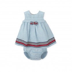 Tutto Piccolo SS26 Girls Porcelain Dress and Pants Set 1230S26 Tutto Piccolo SS26 Girls Porcelain Dress and Pants Set 1230S26