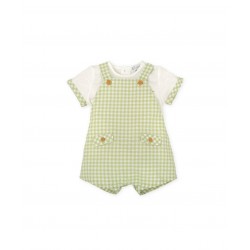 Tutto Piccolo SS26 Boys Lime T-shirt and Dungaree set 1770S26