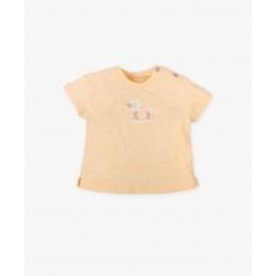 Tutto Piccolo SS26 Boys Tangerine and Grey T-shirt and Dungaree set 1620S26-1160S26