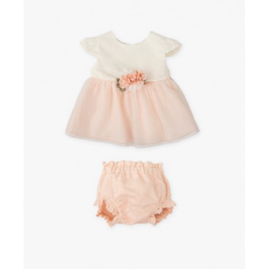 Tutto Piccolo SS26 Girls Petal Dress and Pants Set 1221S26