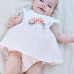 Tutto Piccolo SS26 Girls Petal Dress and Pants Set 1221S26 Tutto Piccolo SS26 Girls Petal Dress and Pants Set 1221S26