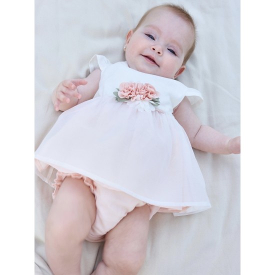 Tutto Piccolo SS26 Girls Petal Dress and Pants Set 1221S26