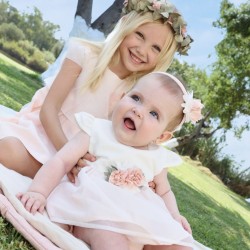 Tutto Piccolo SS26 Girls Petal Dress and Pants Set 1221S26