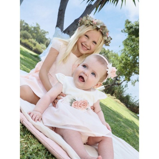 Tutto Piccolo SS26 Girls Petal Dress and Pants Set 1221S26