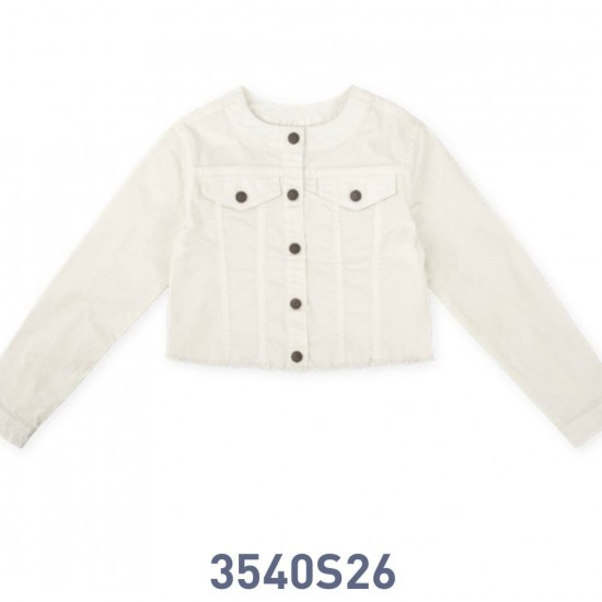 Tutto Piccolo SS26 Girls White Wind Breaker 3540S26 Tutto Piccolo SS26 Girls White Wind Breaker 3540S26