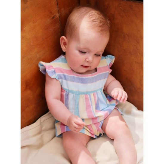 Tutto Piccolo SS26 Girls Multicoloured Dress and Pants Set 1232S26