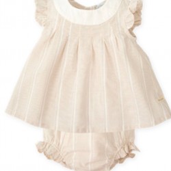Tutto Piccolo SS26 Girls Sand Dress and Pants Set 1288S26 Tutto Piccolo SS26 Girls Sand Dress and Pants Set 1288S26