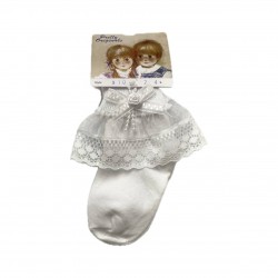 Pretty Originals Girls White Lace Frill Ankle Sock 910 Pretty Originals Girls White Lace Frill Ankle Sock 910