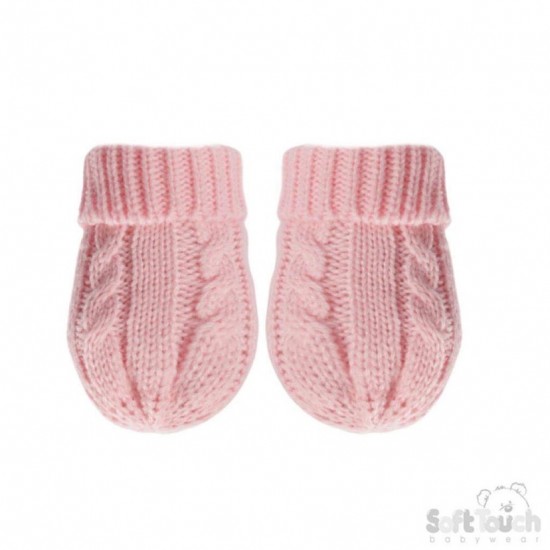 Pink Knitted Mitts