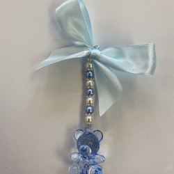 Blue Bear Ribbon and Pearl Pram Charm