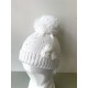 Barbaras Diamanté and Flower Detail Pom Hat White with scarf