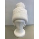 Barbaras Cream Pom Zig Zag Knit Hat 