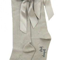 Pretty Originals Grey Ribbon Knee High Socks