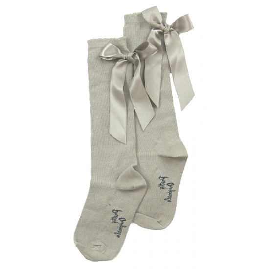 Pretty Originals Grey Ribbon Knee High Socks Pretty Originals Grey Ribbon Knee High Socks