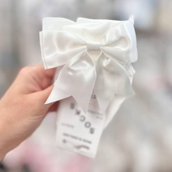 8. White/ White Bow Harvey Ankle Socks